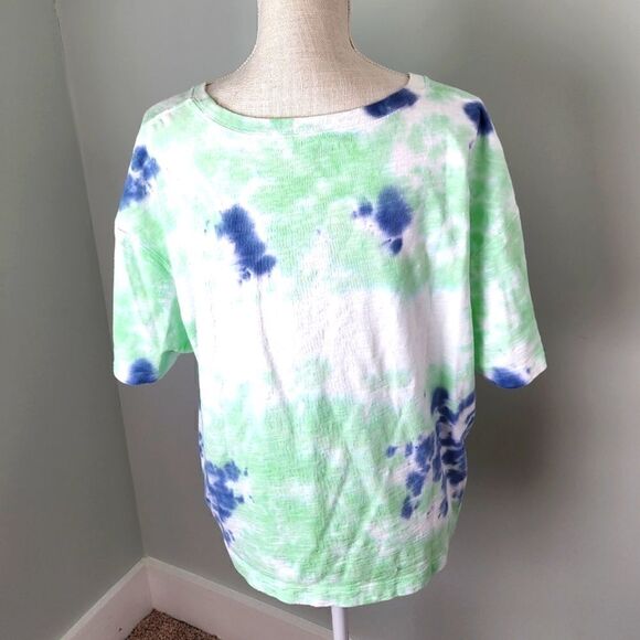 CALVIN KLEIN WOMEN JEANS TEE TIE DYE CROP TOP SHIRT SIZE XL - Picture 4 of 6